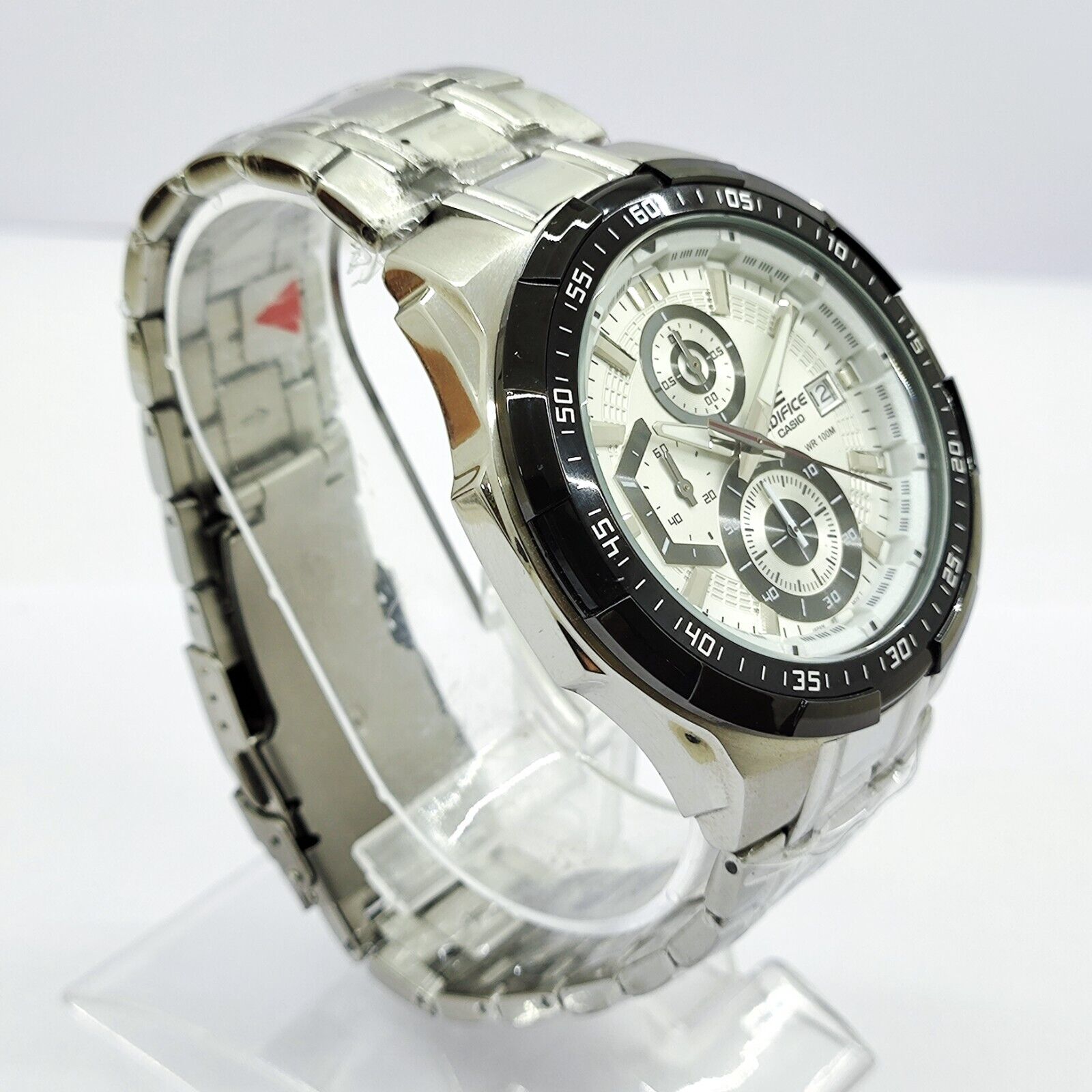 Casio Edifice Chronograph White Dial Black Bezel Quartz Watch Men EFR 539D 7AV WatchCharts Marketplace