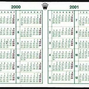 ROLEX ♛ 2000-2001 Calendar | WatchCharts Marketplace