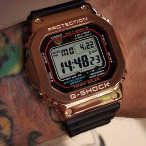 Casio G shock GW-M5610 with custom Rose Gold metal bezel