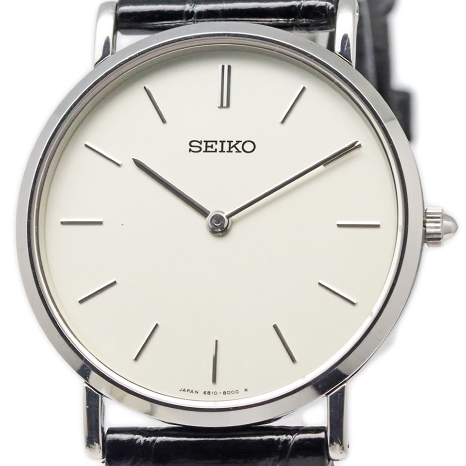 Seiko 6810-8000 Scvl001 Mechanical Hand Wound  Seiko Mechanical  6810-8000 Scvl001 Caliber 6810A See-through back Hand winding Overhauled  [Brand watch] [Used] [PAWN SHOP] [Pawn shop] [Appraised product] [Genuine  guarantee] [ Kyoto pawn