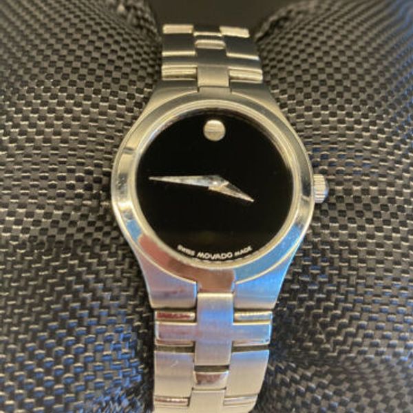 Movado ladies watch Museum Juro 84 E4 1844 24 mm Steel Black Very Good