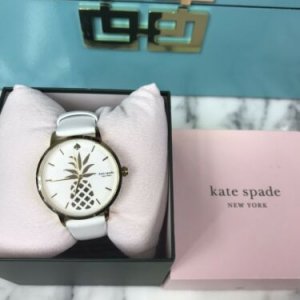 NWT NIB Kate Spade Pineapple Watch White Leather Strap Metro  display picture 2