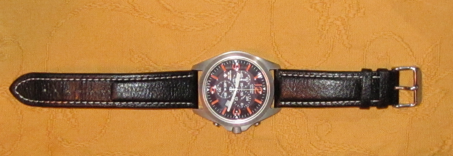 Citizen eco drive on sale orange and black