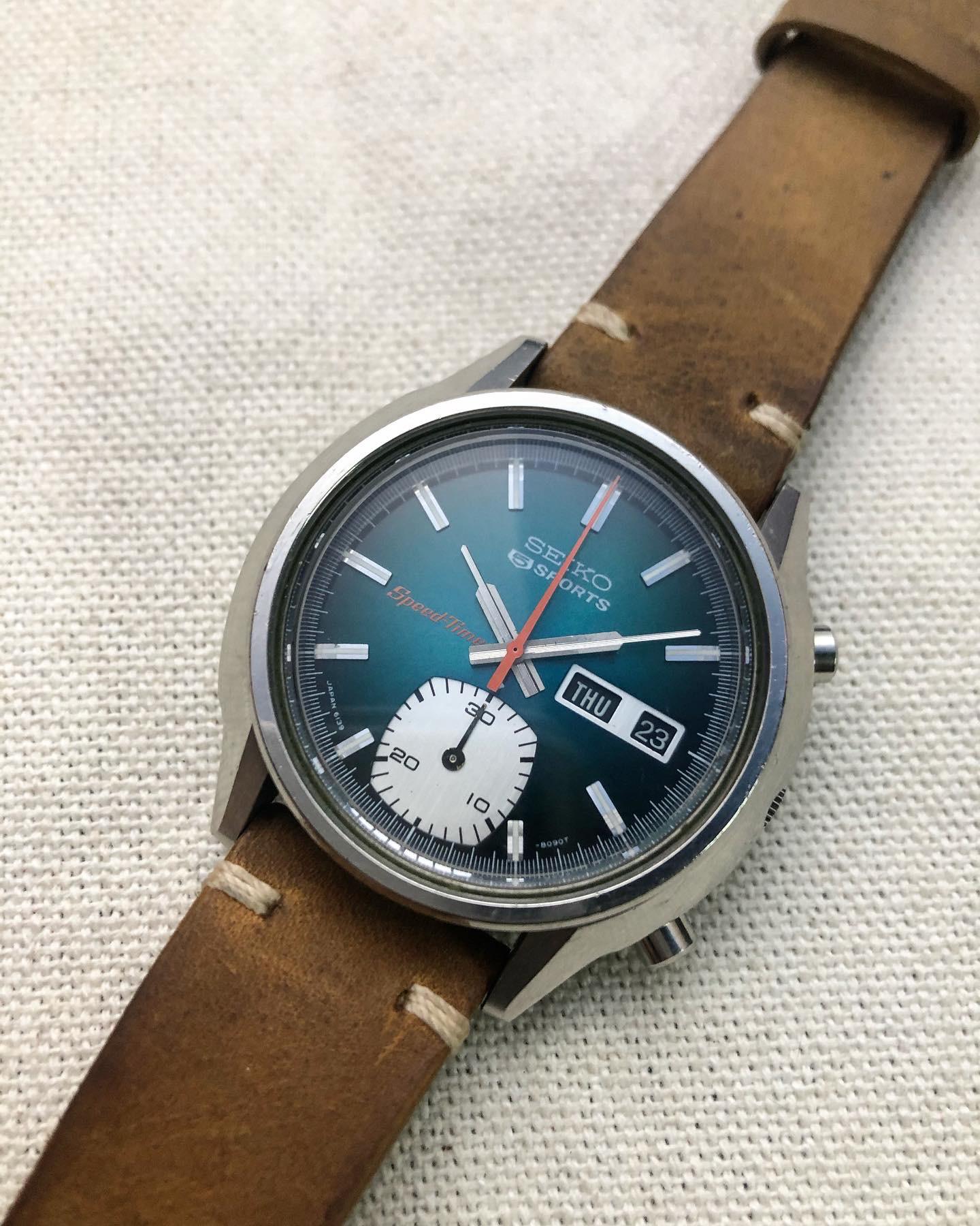 WTS] Seiko 5 Sport Speedtimer 6139-8050 Emerald Green Sunburst 