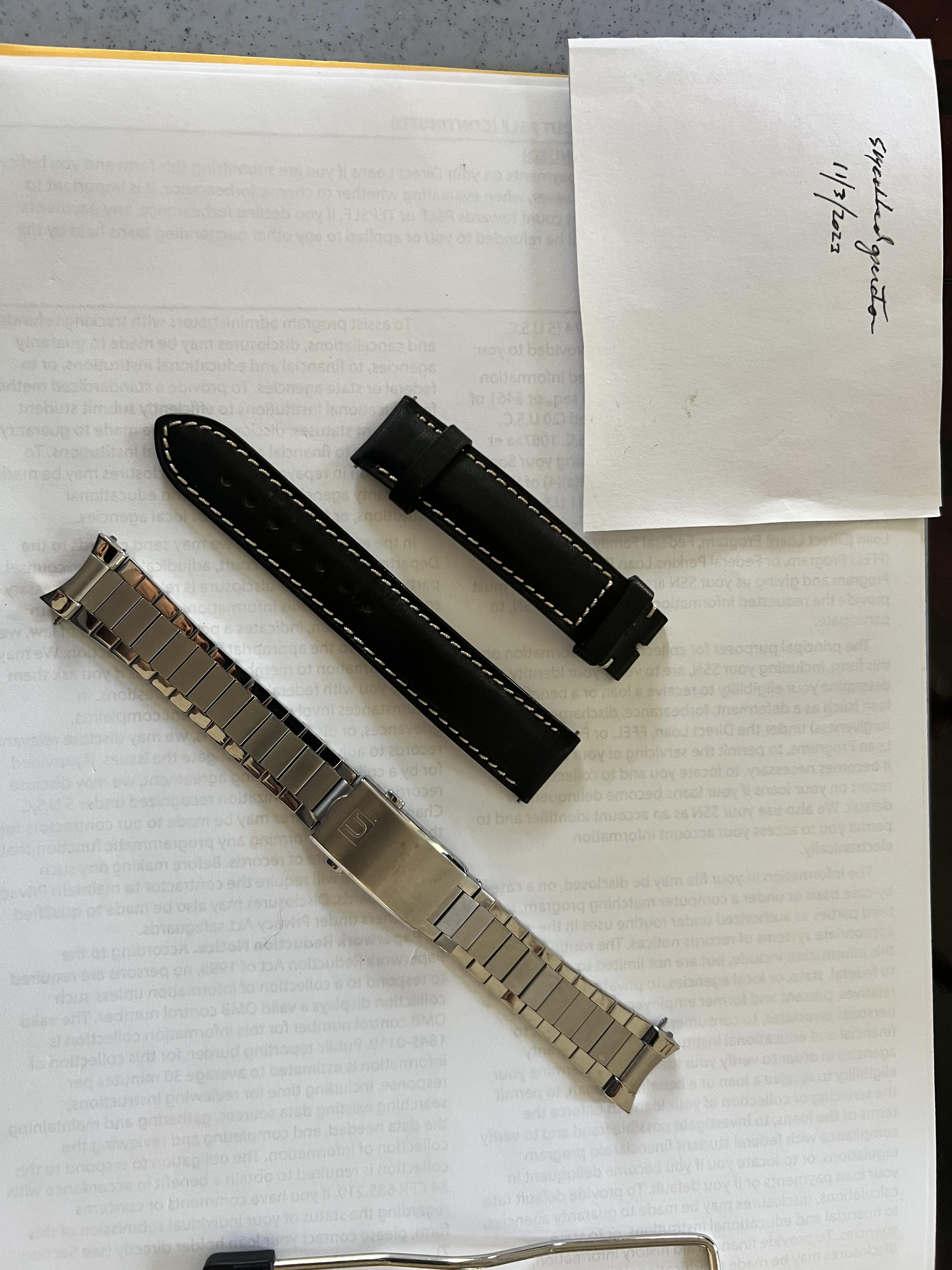 WTS Uncle Seiko Flat Link and quick release leather strap for the