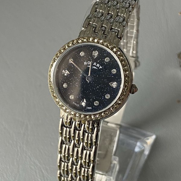 Montre Femme Rotary Kensington Bleu étincelant - Acier Inoxydable, Cadran Rotatif, Neuve