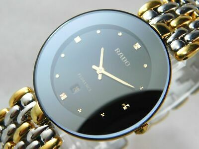 RADO FLORENCE ブラック/ゴールド RADO Florence Quartz Date Steel Gold Black Dial Men's Watch
