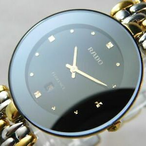 RADO FLORENCE 160.3677.2 DATE GOLD BLACK MEN'S VINTAGE WATCH SWISS