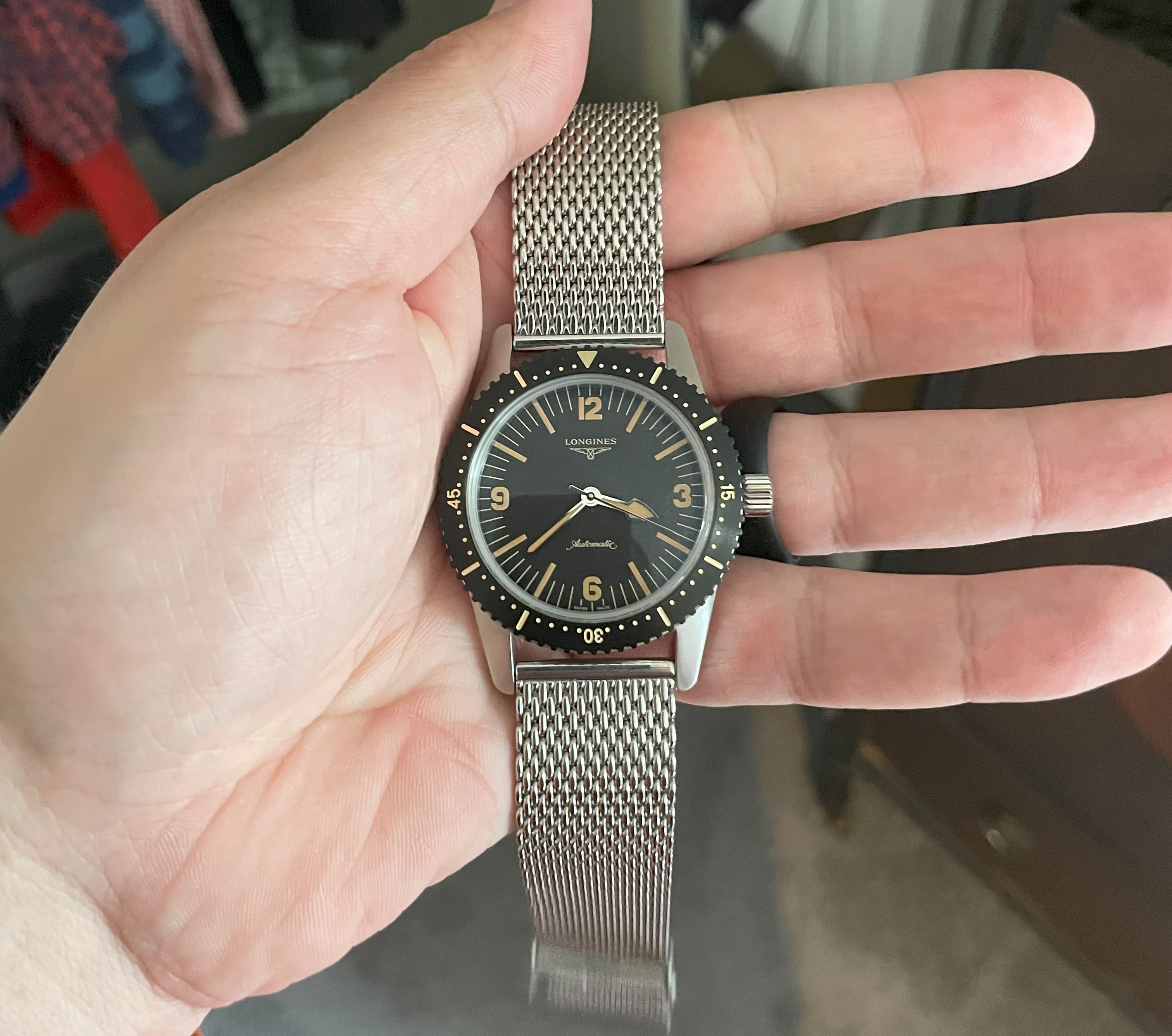 WTS Longines Heritage Skin Diver Full Kit with Volmer Mesh Bracelet and Original Leather Strap 1250 WatchCharts