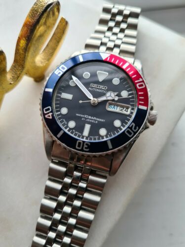 Vintage 1996 SEIKO PEPSI DIVER 10 BAR, SKX025 Automatic Watch 7S26