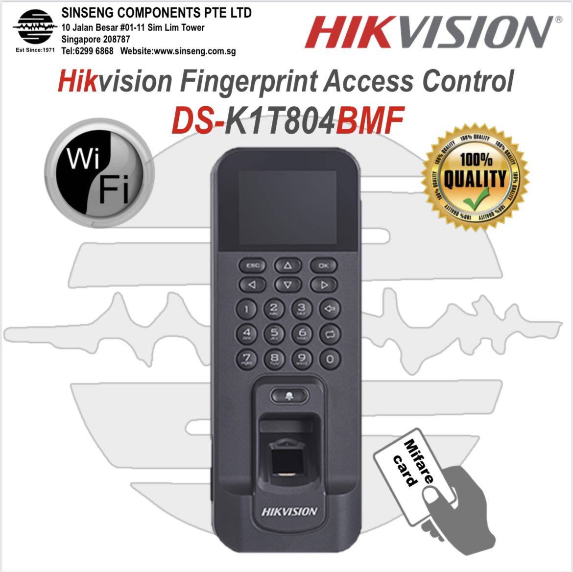 ZKTECO/Hikvision Door Access Series , Biometric Fingerprint Reader 