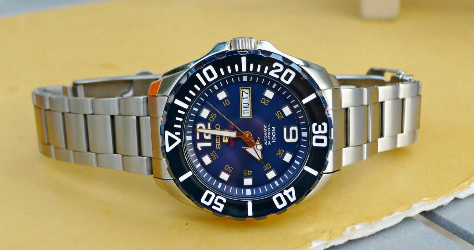 極美品】SEIKO 5 SPORT セイコー5 スポーツ 4R36-06B0 SRPB37K1 裏スケ 