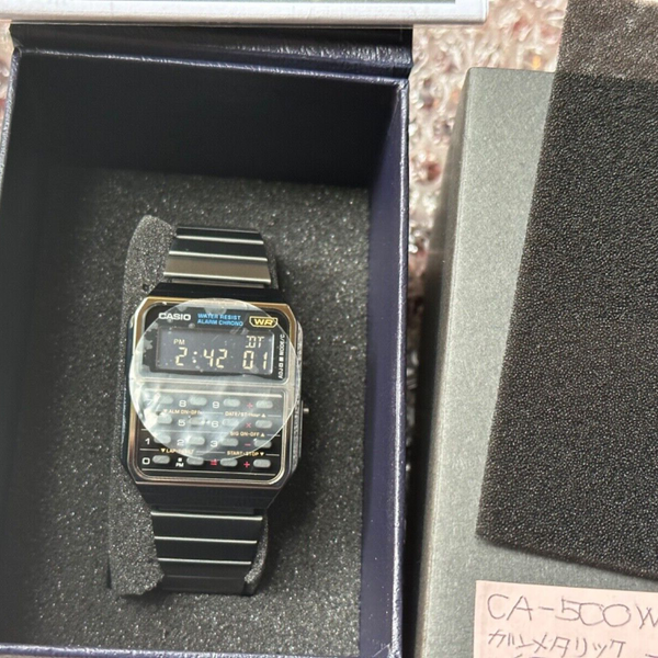 CASIO Vintage Series CA-500WEGG-1B Black Calculator Steel