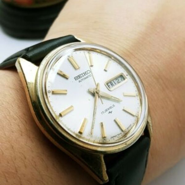 Vintage Working Seiko Automatic 7006-8007 Day Date Mens Gold Wrist ...