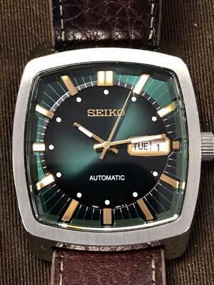 Seiko SNKP27 Recraft Automatic 7S26- Green Dial 04V0 Brown D/D Leather ...