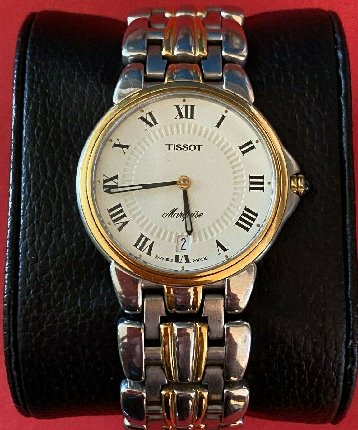 Vintage Tissot Marquise L 250 Roman Numbers Sapphire Crystal