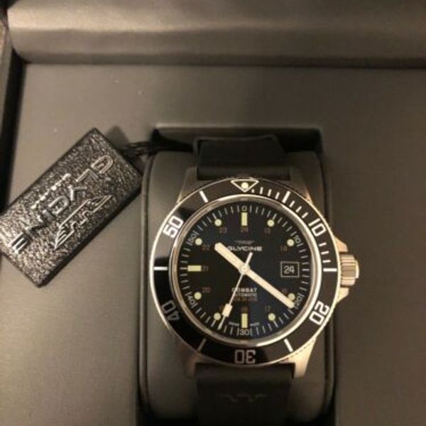 Glycine Combat Sub Automatic Watch - Black -Rubber strap - 42 mm ...