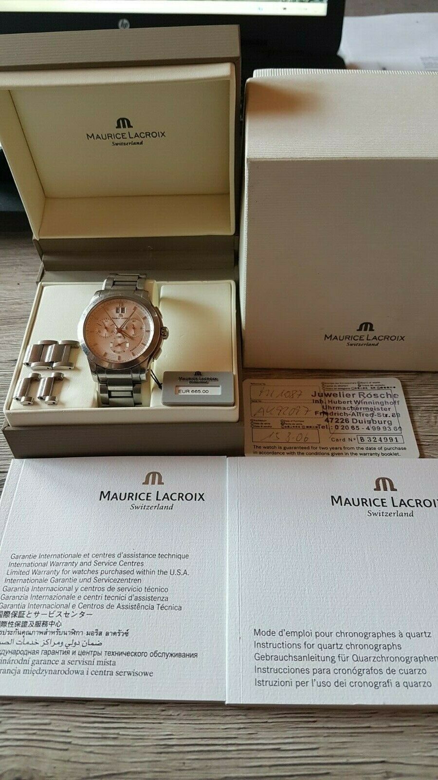 Maurice Lacroix Chronograph ROGER FEDERER MI 1087 Sammlerst ck