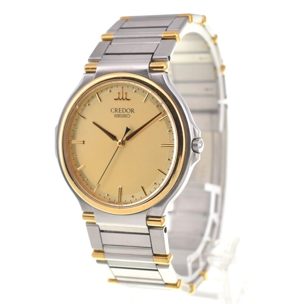 SEIKO CREDOR 9571-7000 ミドル　ベゼル22金 SEIKO CREDOR 9571-7000 Stainless Steel/Gold Plated Quartz Men's