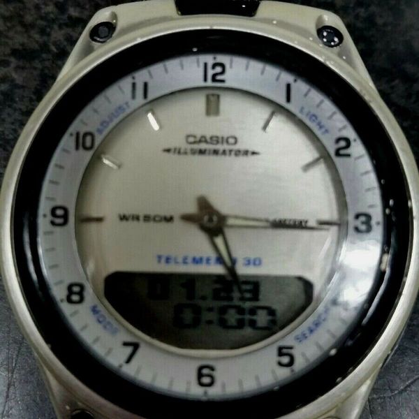 Casio Illuminator Telememo 30 AW80 Module 2747 World Time 3 Alarm Men