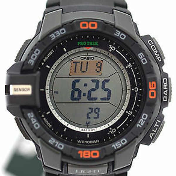 Casio Protrek Prg270 1 Tough Solar Triple Sensor Black Digital Resin Band Watchcharts