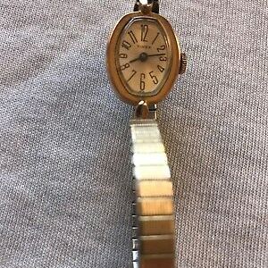 Vintage Timex Gold Tone Stretch Band Ladies Wind Up Watch | WatchCharts