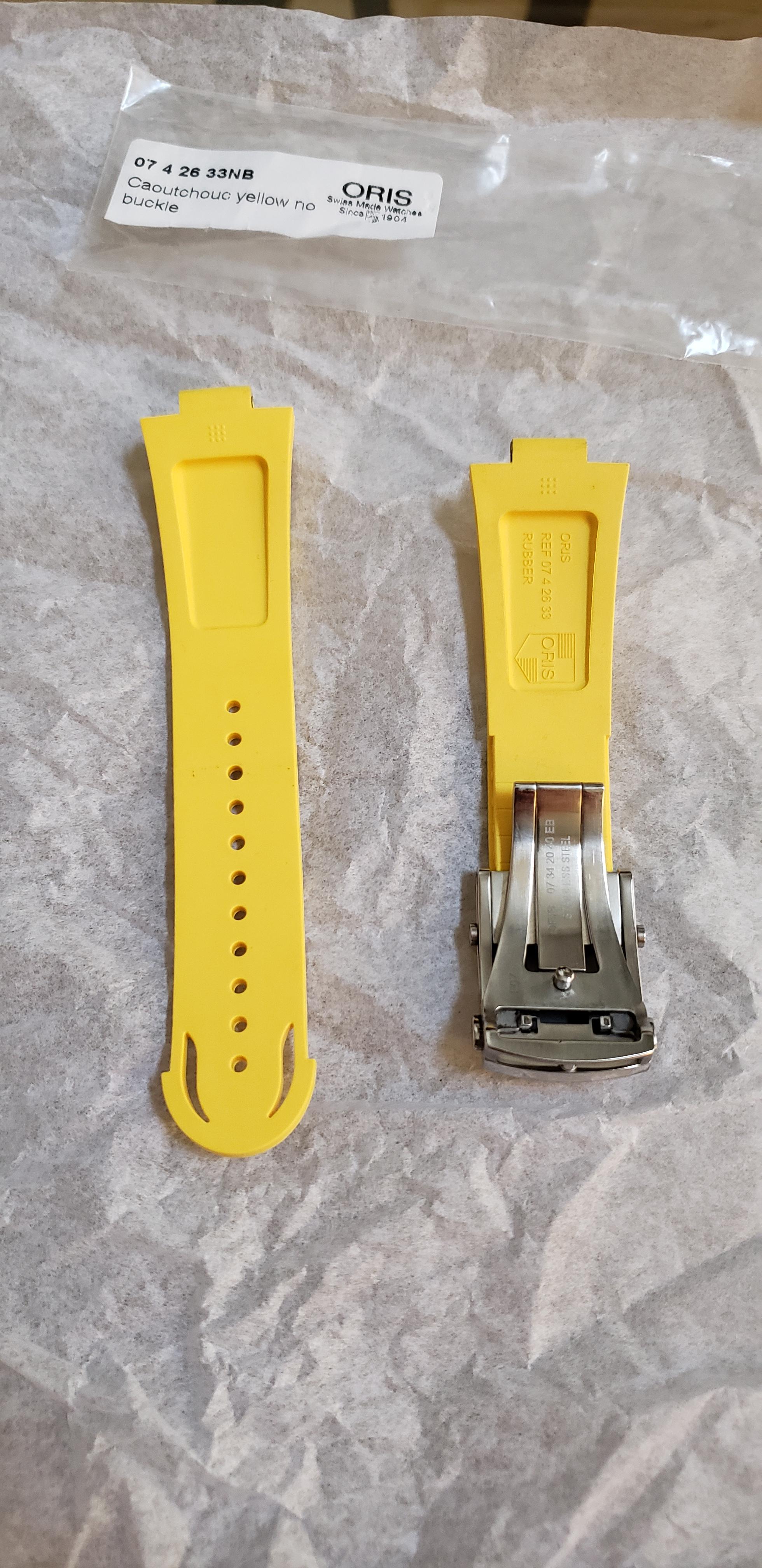 Oris yellow rubber clearance strap