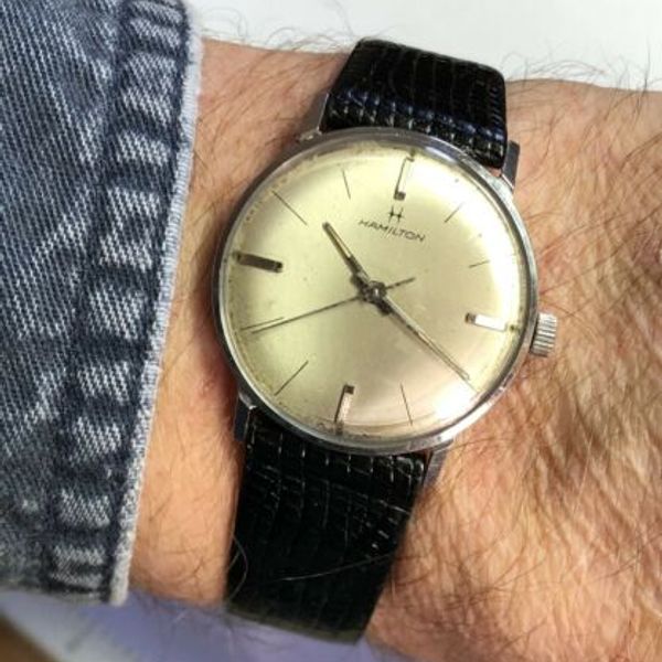 Vintage 1964 Hamilton Sea Guard II Stainless Steel Watch 688 17J Runs