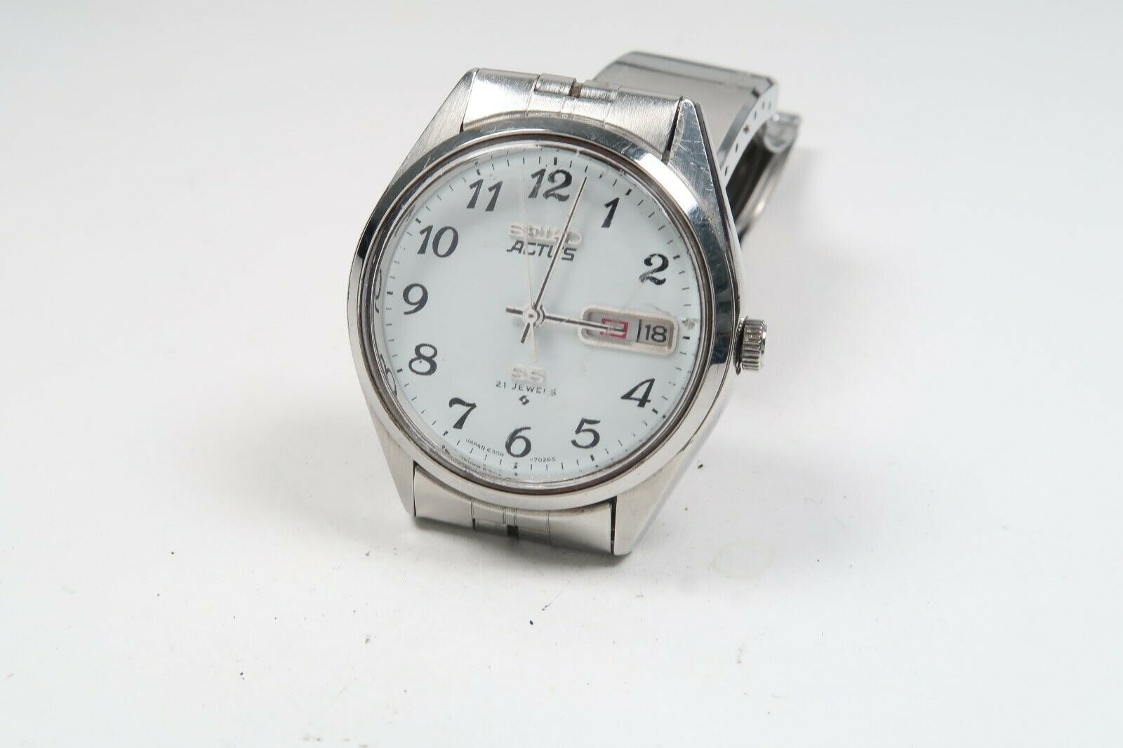 Vintage Seiko Actus 6306-7010 AUTOMATIC STAINLESS Mens Watch Japan 