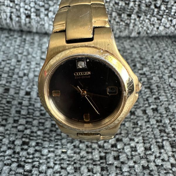 Vintage Citizen Eco Drive Not Tested Gold Toned Ladies Watch 501088 ...