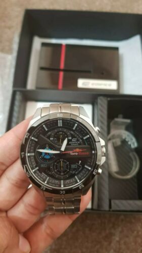 casio edifice men's toro rosso ip steel bracelet watch