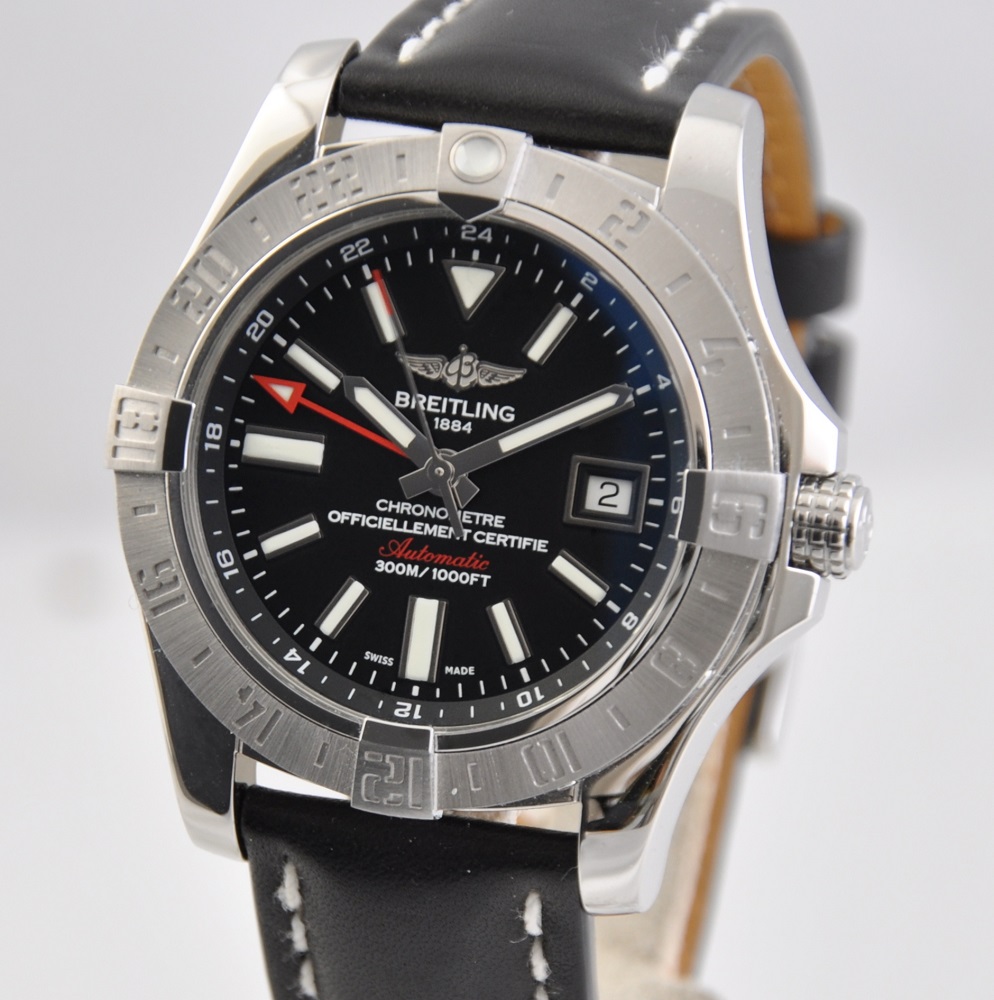 breitling avenger ii gmt black steel