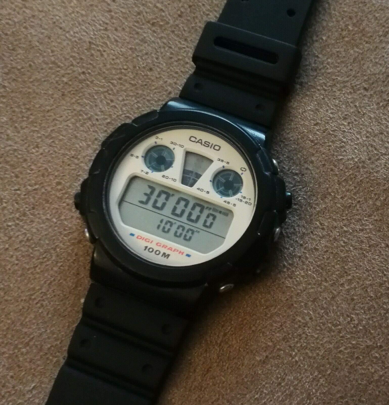 vintage casio dgw-30 digi graph alarm chrono lcd watch qw-976 