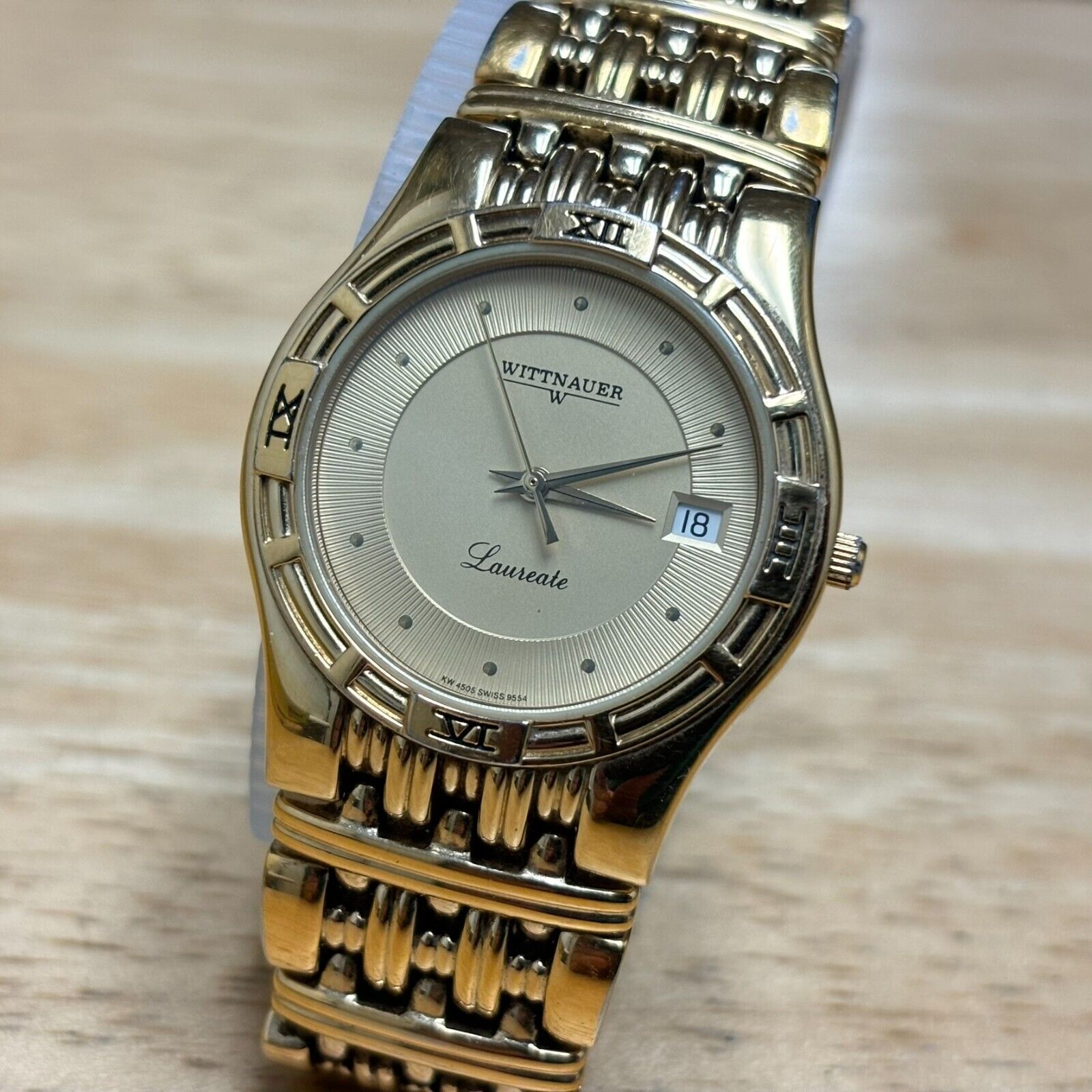 Wittnauer Laureate Swiss Quartz Watch Men Gold Tone Steel  display picture 1