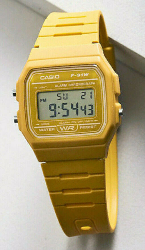 casio f91w yellow