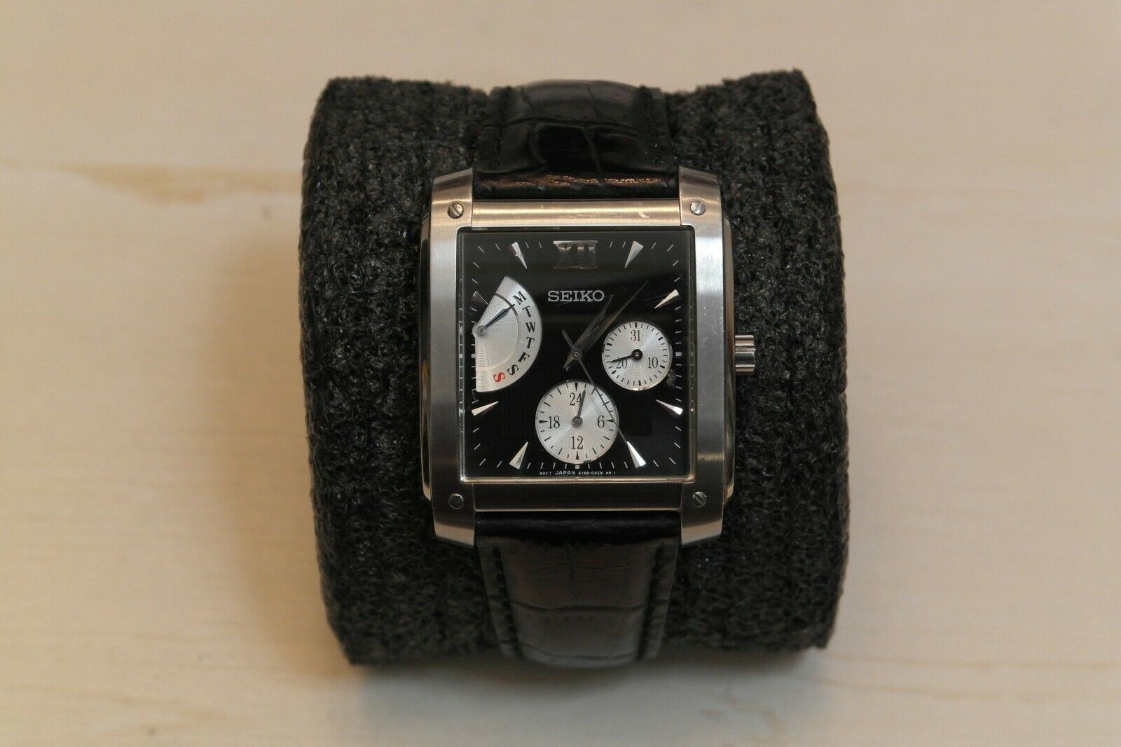 美品 SEIKO セイコー レトログラード クオーツ腕時計 5Y66-0AC0