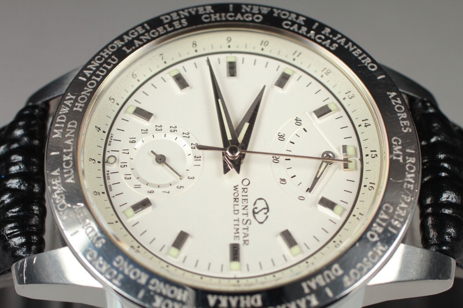 NEAR MINT] Orient Star World Time FA00-C1 21J White Dial