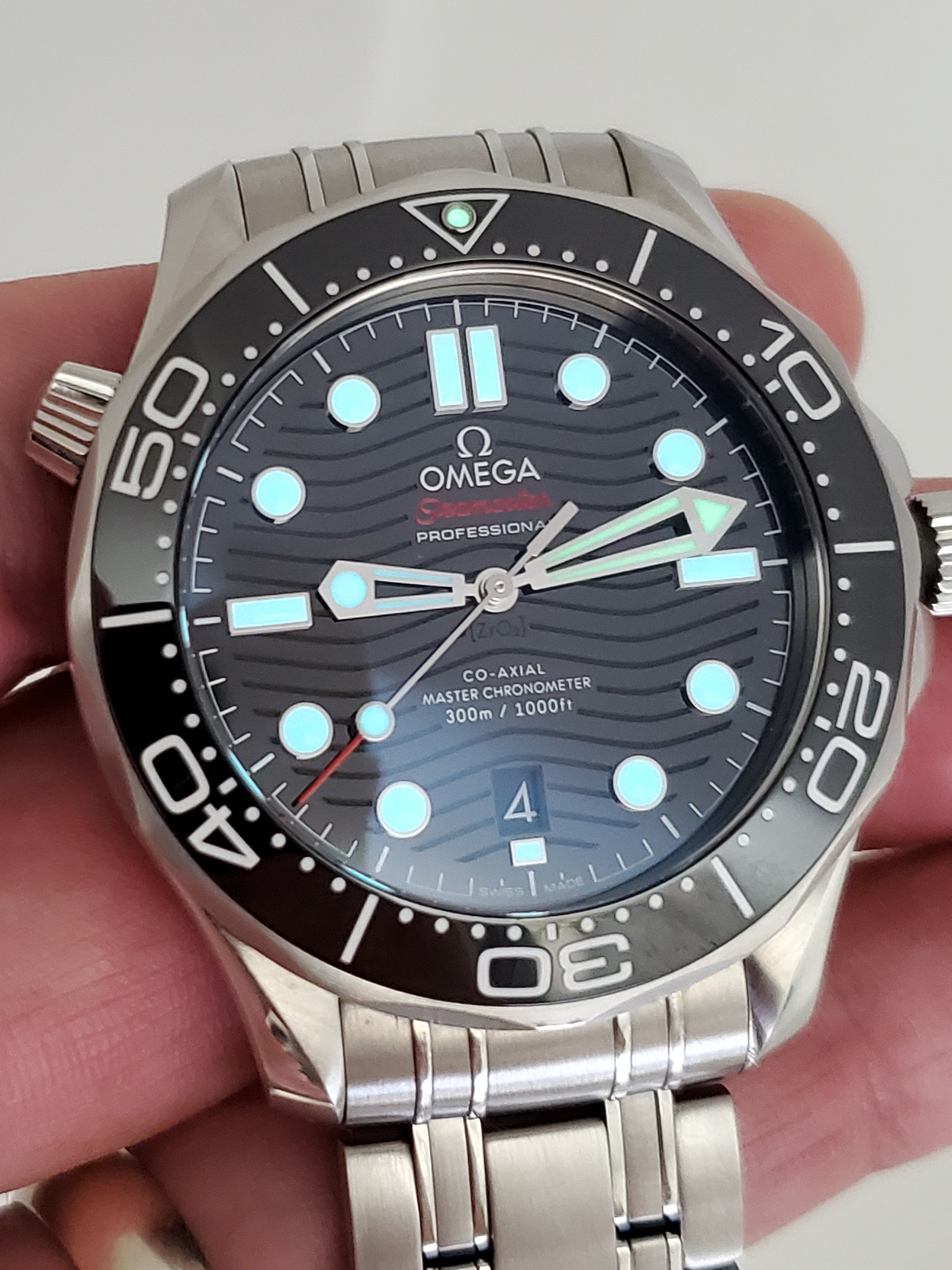 omega seamaster black wave dial