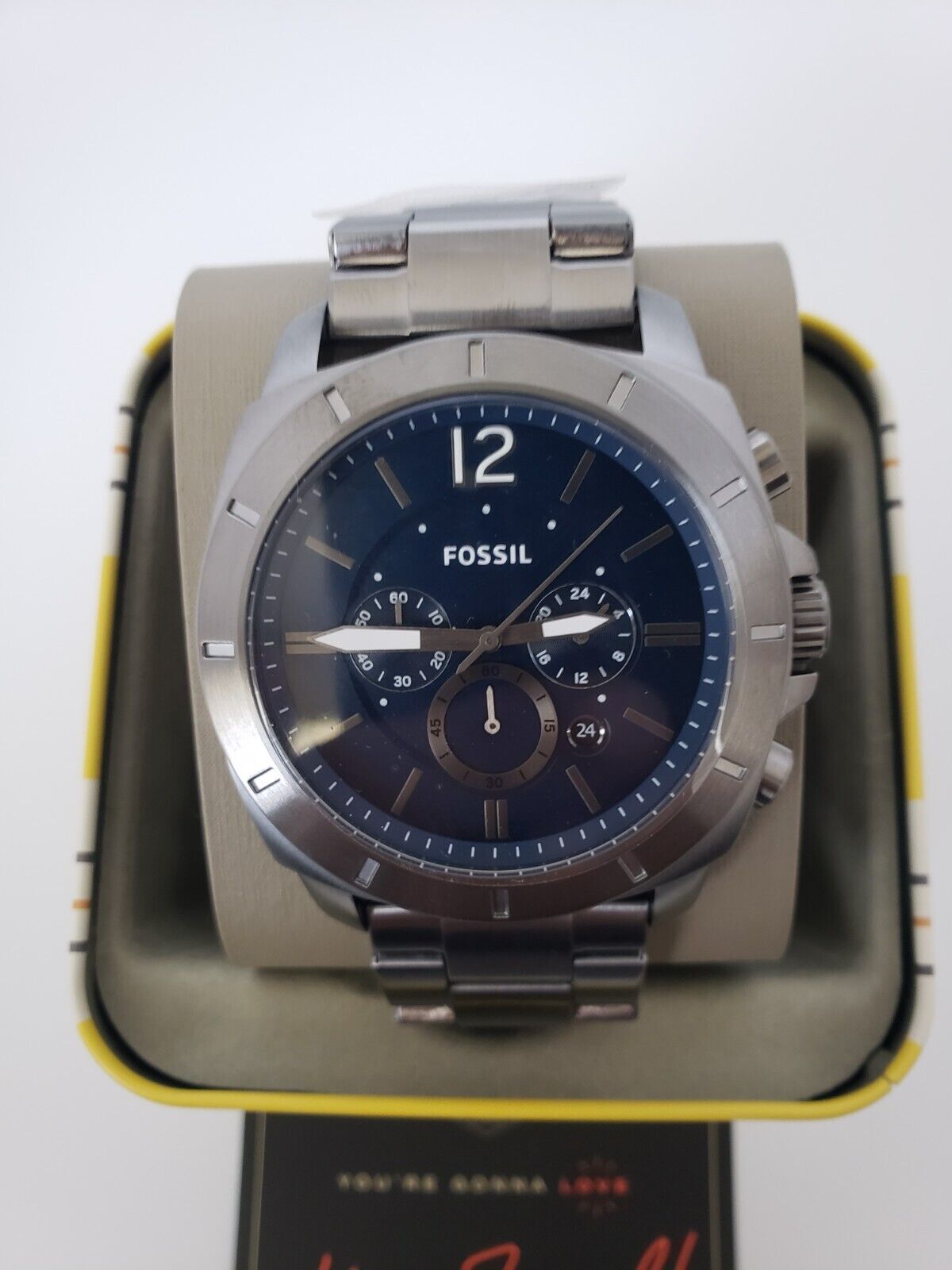 FOSSIL Privateer Men Chronograph Watch Dark Blue Dial Gray