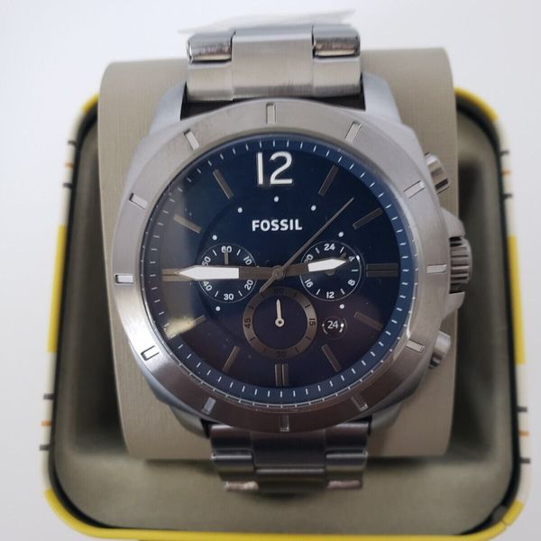 FOSSIL Privateer Men Chronograph Watch Dark Blue Dial Gray