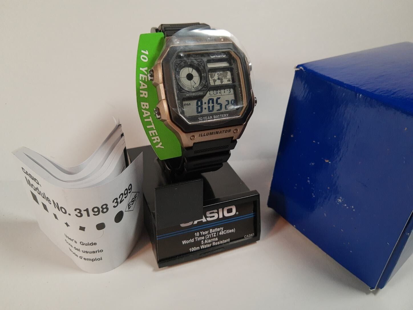 Casio Collection AE1200WH, Men's Digital Watch With Resin Strap, Black - Casio Collection