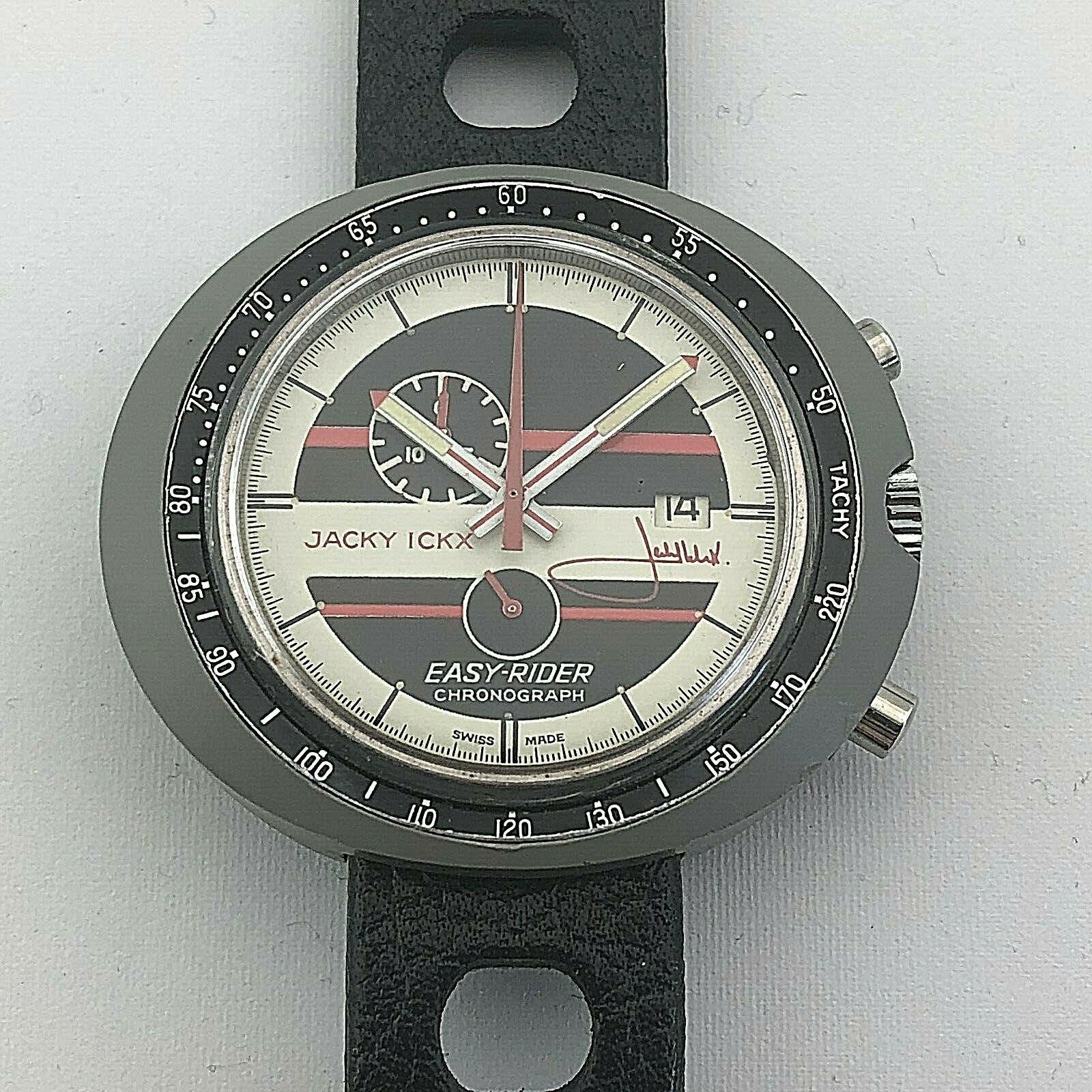 RARE VINTAGE HEUER LEONIDAS EASY RIDER JACKY ICKX CHRONOGRAPH 