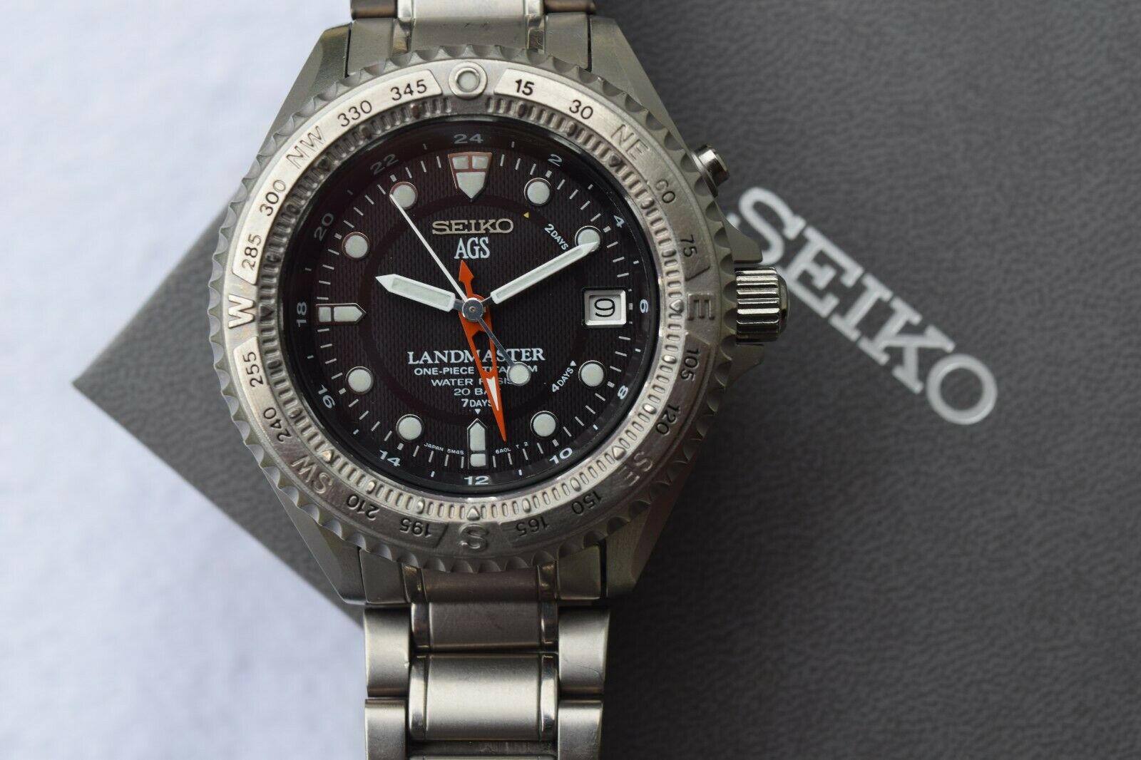 Serviced Seiko Landmaster AGS Kinetic Watch SBCW001 Titanium 5m45-6A00 GMT  1996 | WatchCharts