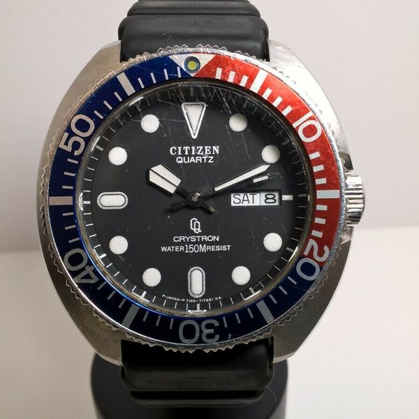 Citizen Cal. 7301 Cushion Crystron CQ 150m 4-73216 TA Pepsi 