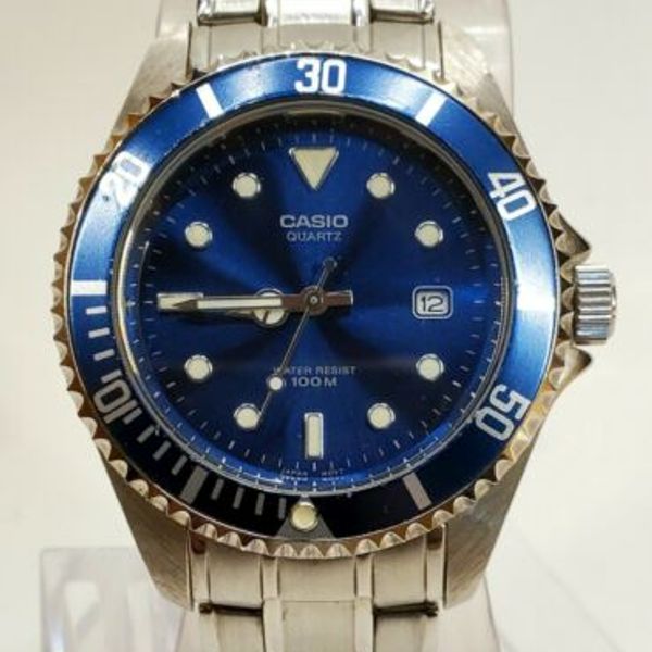 VINTAGE Casio MTD1010 Submariner 100M Diver Mens Watch NEW BATTERY