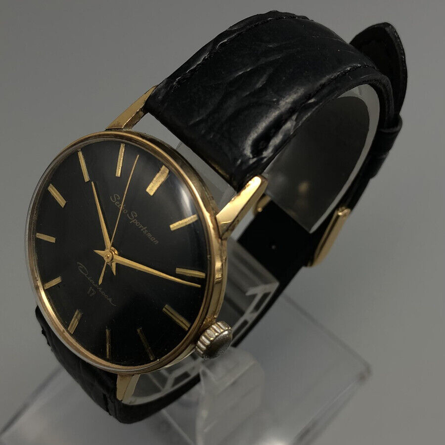 Vintage 1961 Seiko Sportsman 14083 EGP Black Dial Hand-winding Watch Japan  #933 | WatchCharts Marketplace