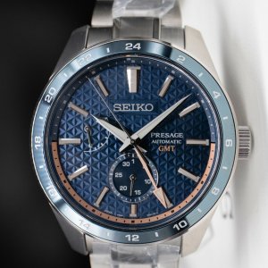 Seiko Presage Sharp-Edged Series GMT Blue Dial Automatic Men's Watch SPB217  2021 | WatchCharts