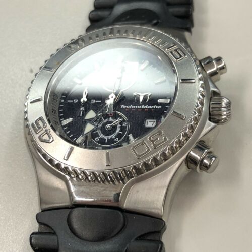 時計 TECHNOMARINE SPORT chronograph TMY02 MENS TECHNOMARINE SPORT TMY02 CHRONOGRAPH BLACK SILICONE