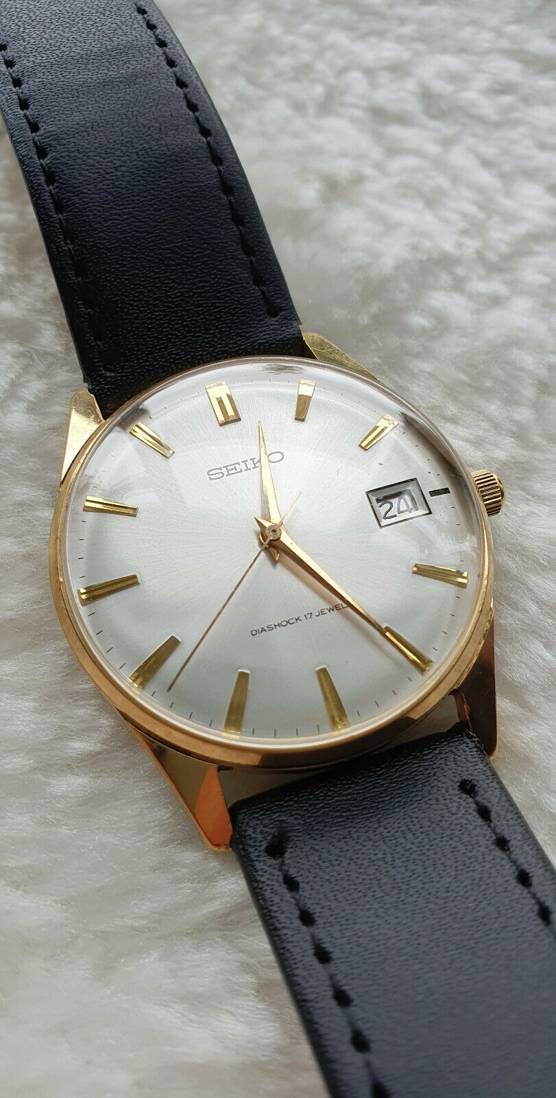 Seiko 6602 1990. Gold plated hand wind 17Jewel diashock. Oct 1967