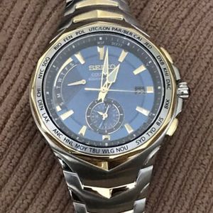 Seiko Men's Coutura Two Tone Stainless Steel Radio Sync Solar Watch SSG020  -$650 | WatchCharts